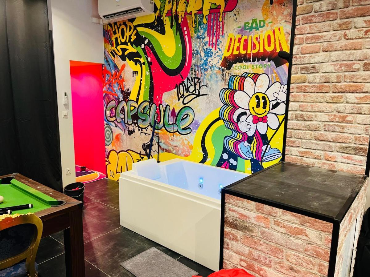 Capsule Street Art - Sauna- Jacuzzi - Playstation 5 - Billard - Netflix - Home Cinema - Terrasse Douai Exterior photo